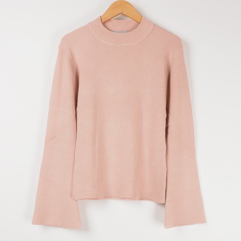 ベルスリーブリブニット