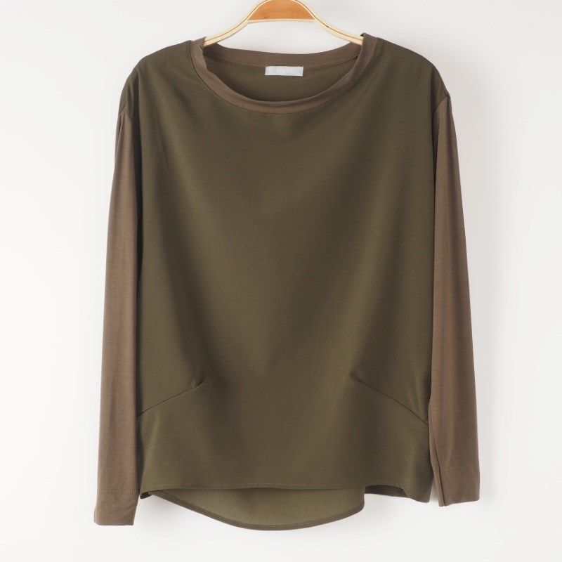 異素材切り替えカットソー