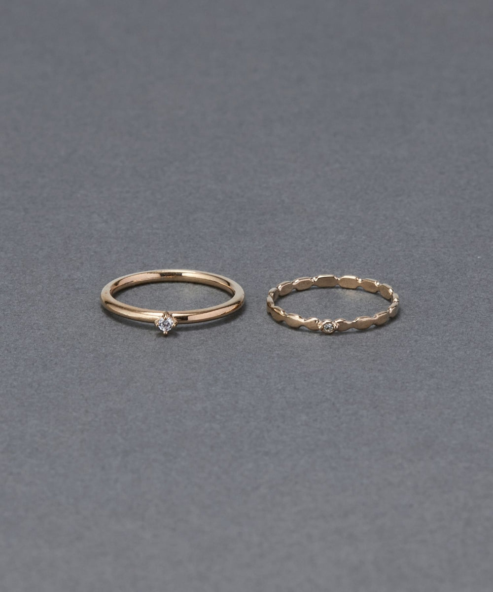 【金属アレルギー対応】2setグレイングリッターリング