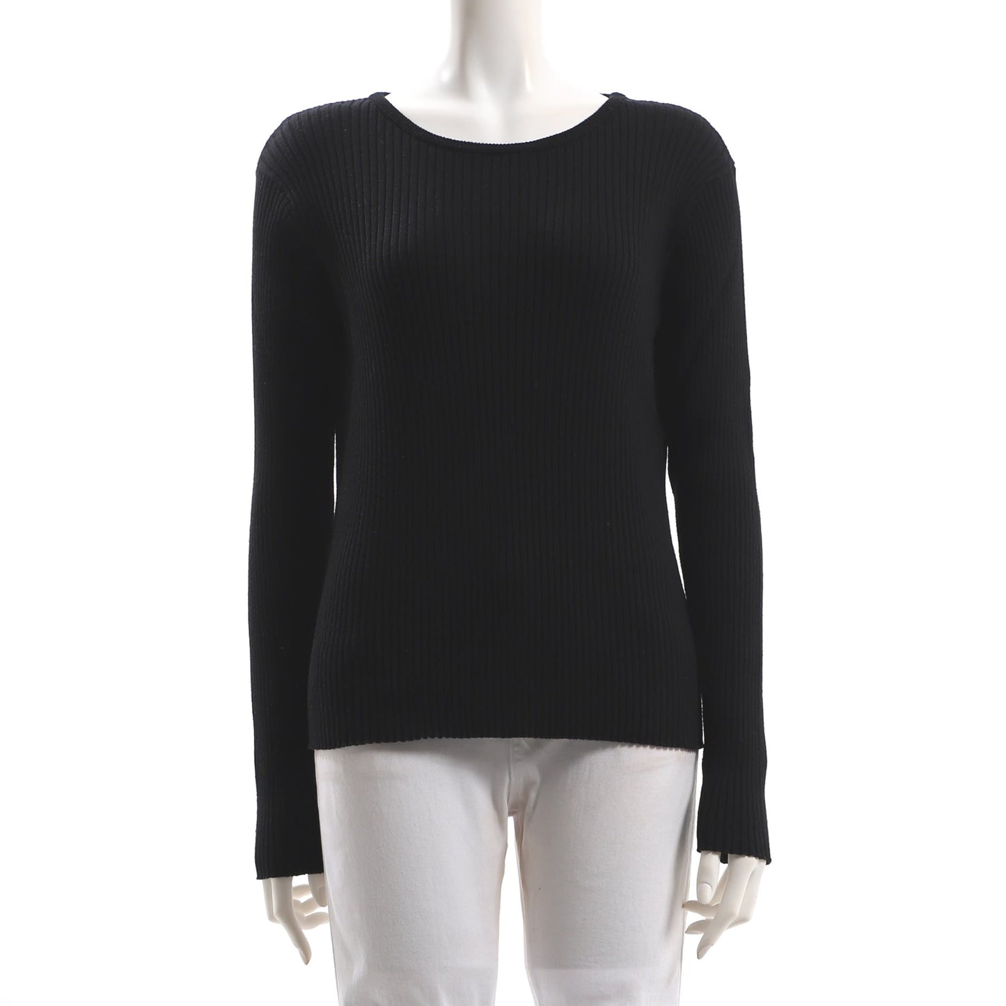 リブニットクルーネックプルオーバー