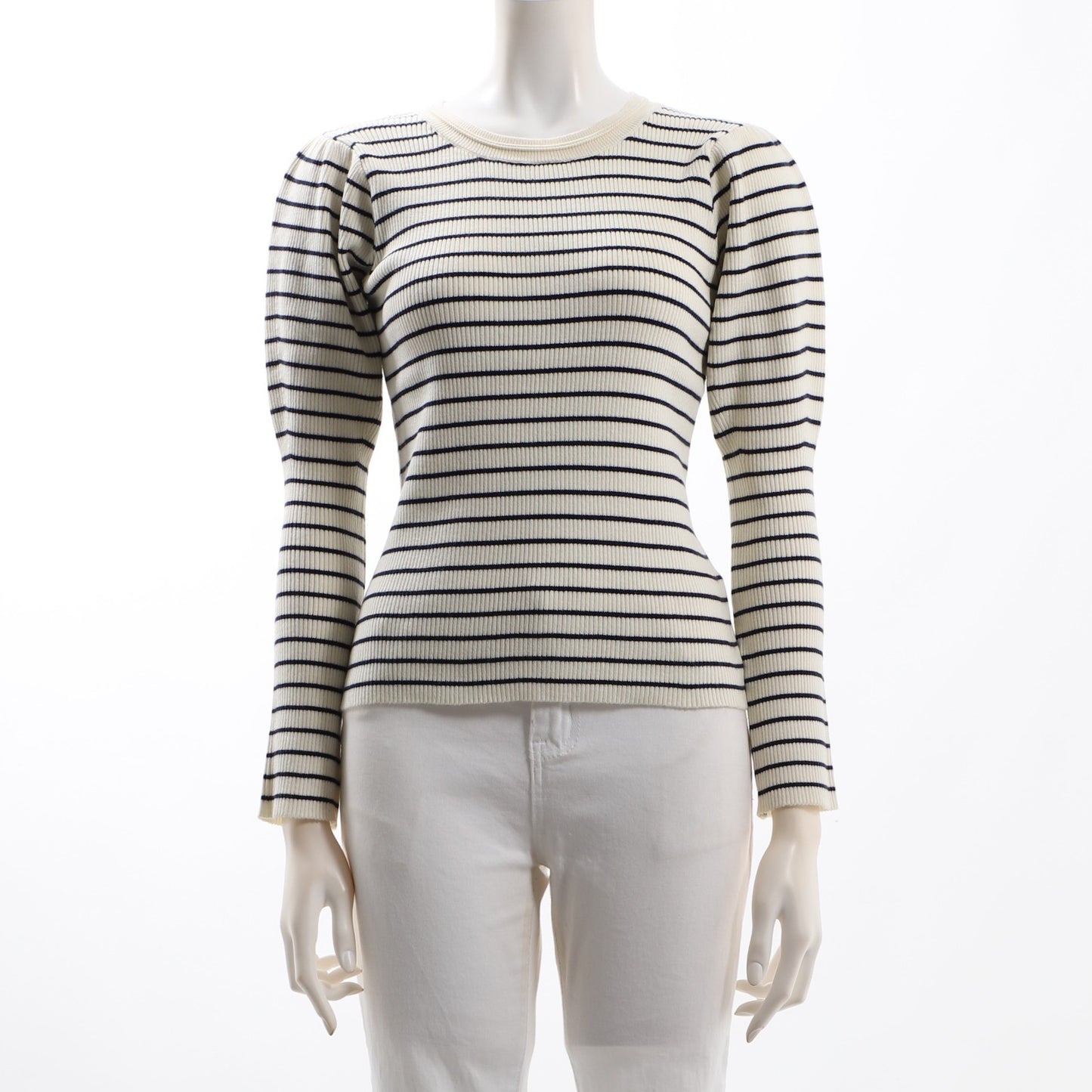 ボリュームスリーブボーダーニット