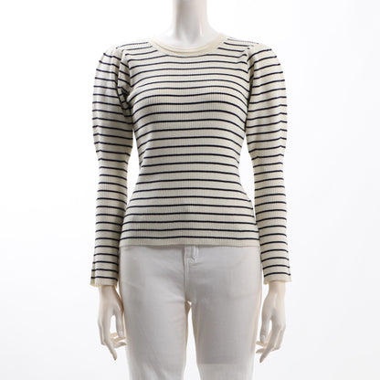 ボリュームスリーブボーダーニット