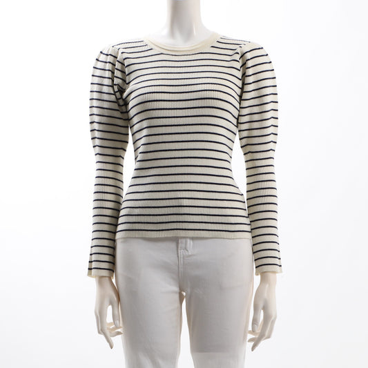 ボリュームスリーブボーダーニット