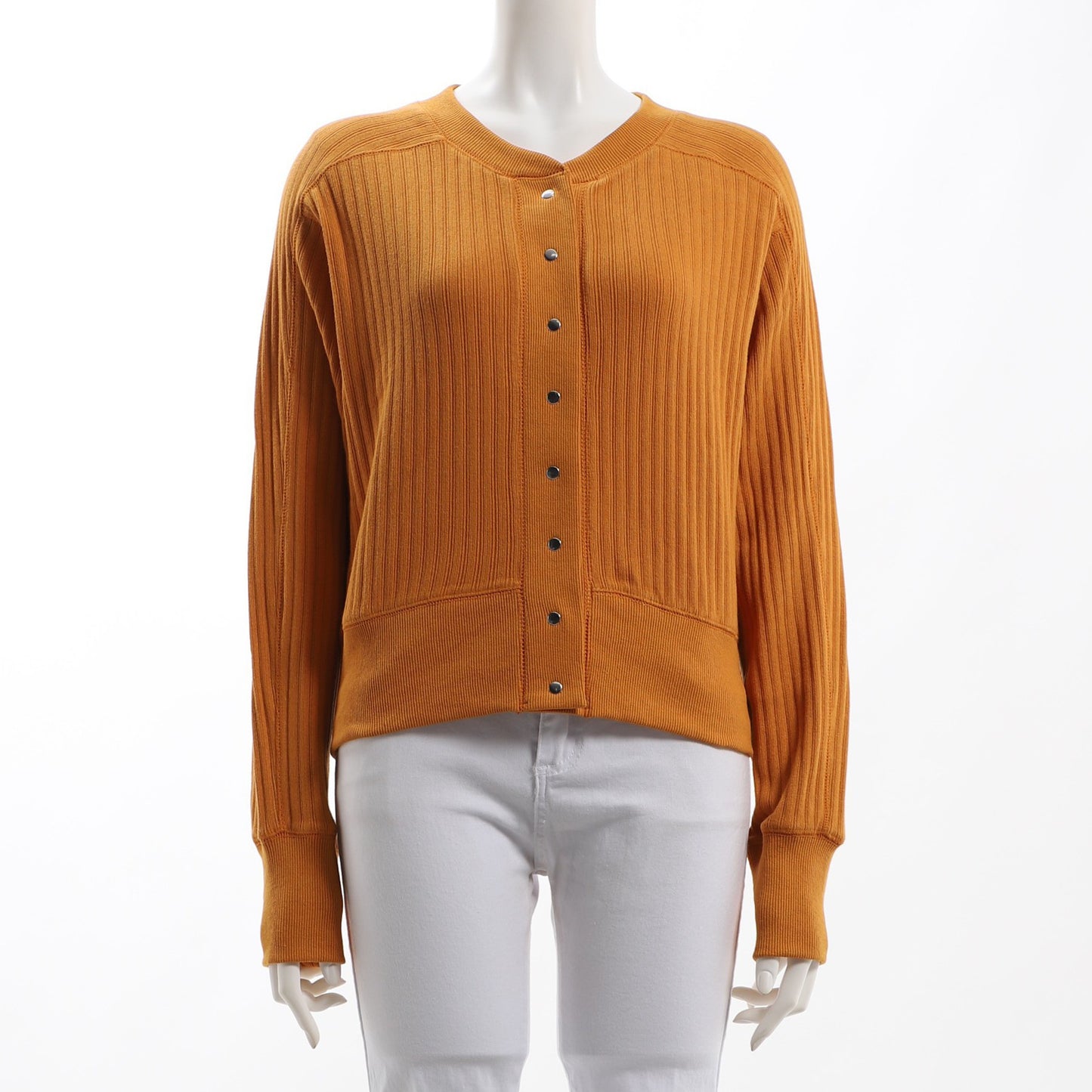 メタリックボタンドルマンスリーブカーディガン