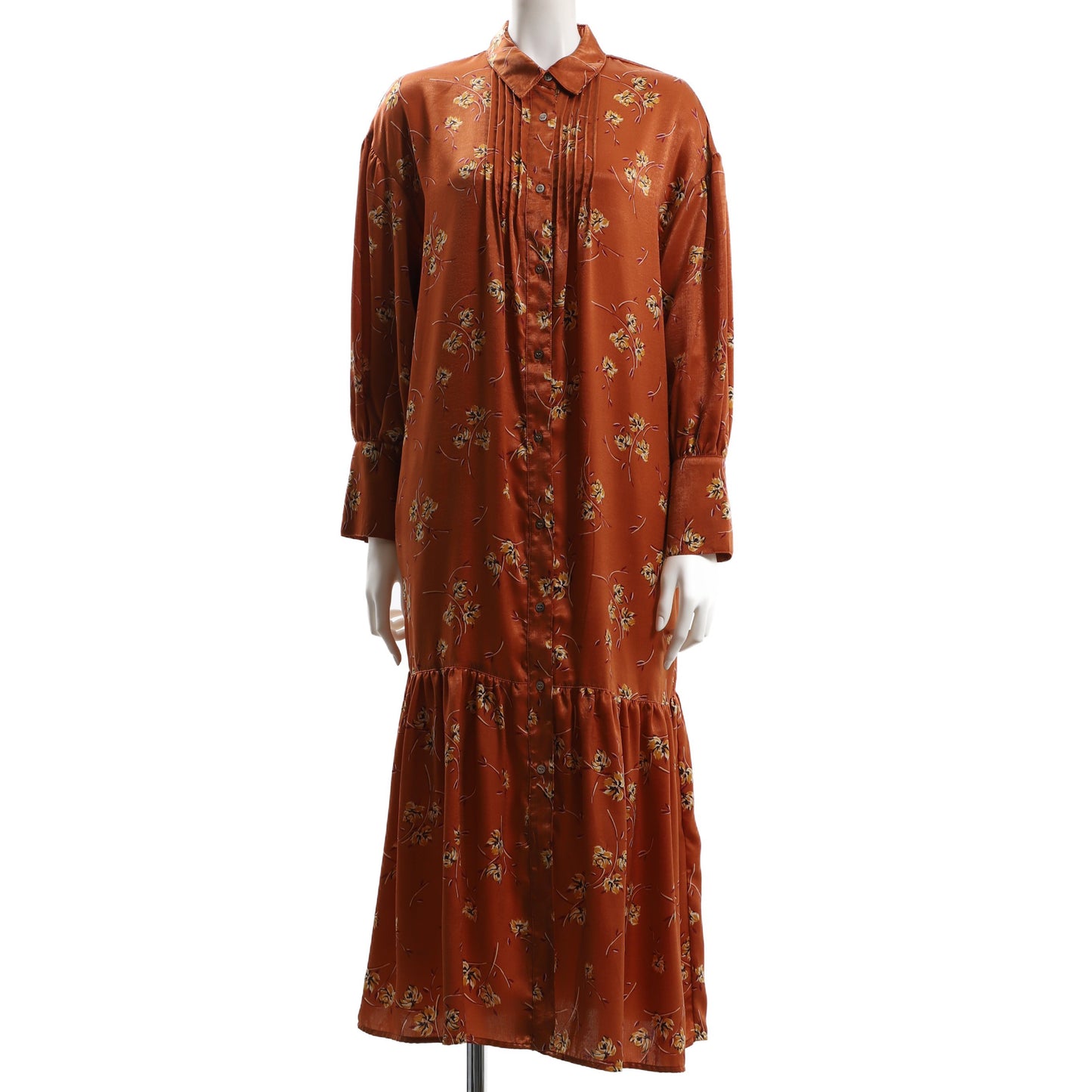 ヴィンテージフラワータックデザインワンピース