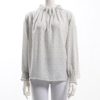 ドロップドットプリント総柄ブラウス