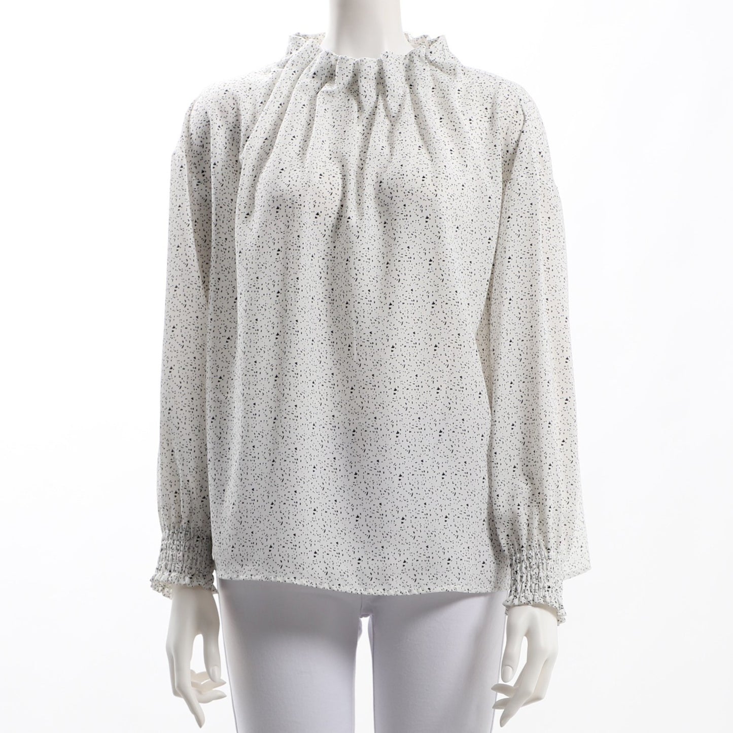 ドロップドットプリント総柄ブラウス