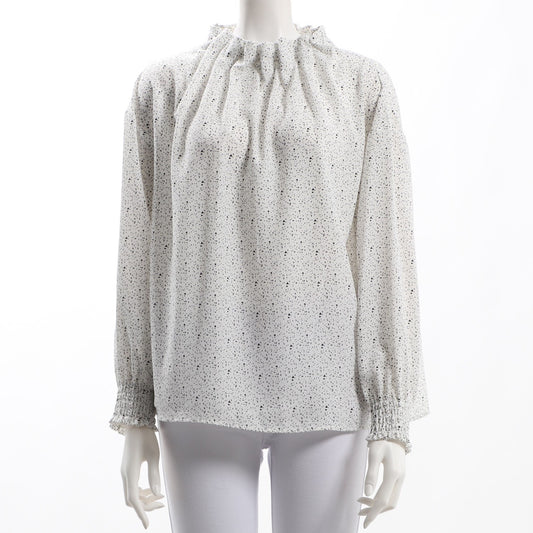 ドロップドットプリント総柄ブラウス