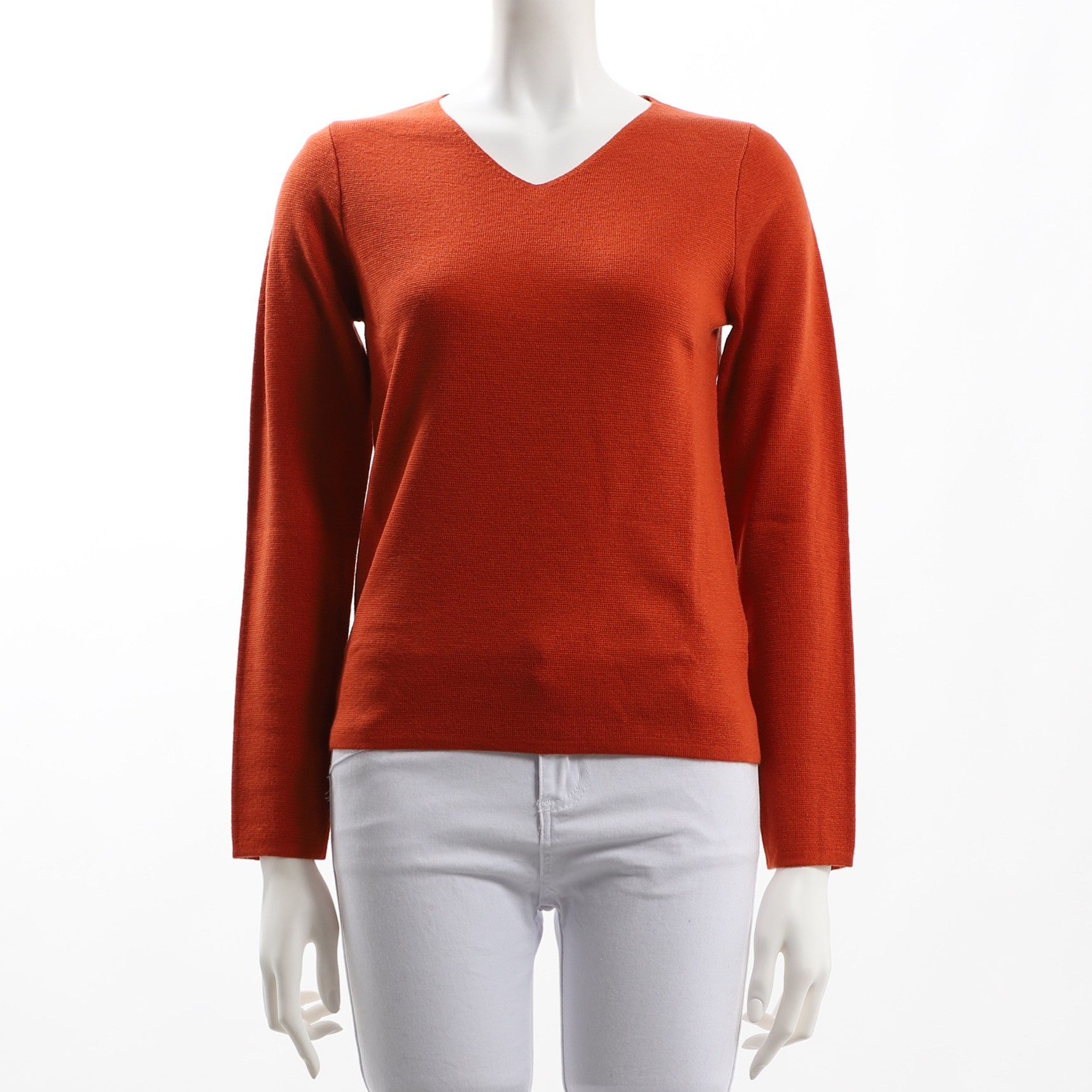 ミラノリブVネックニット