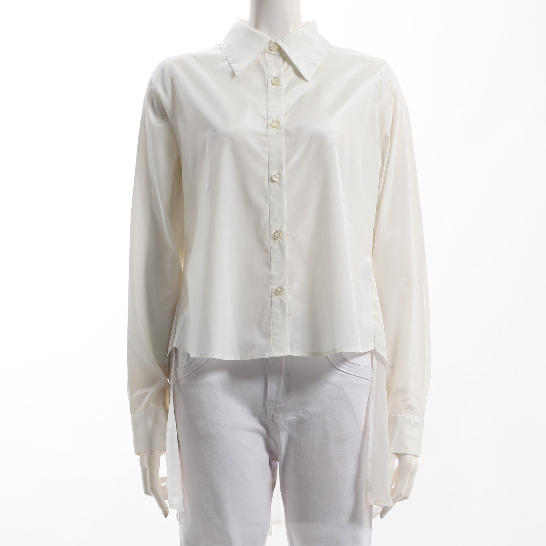 バックプリーツドッキングシャツブラウス