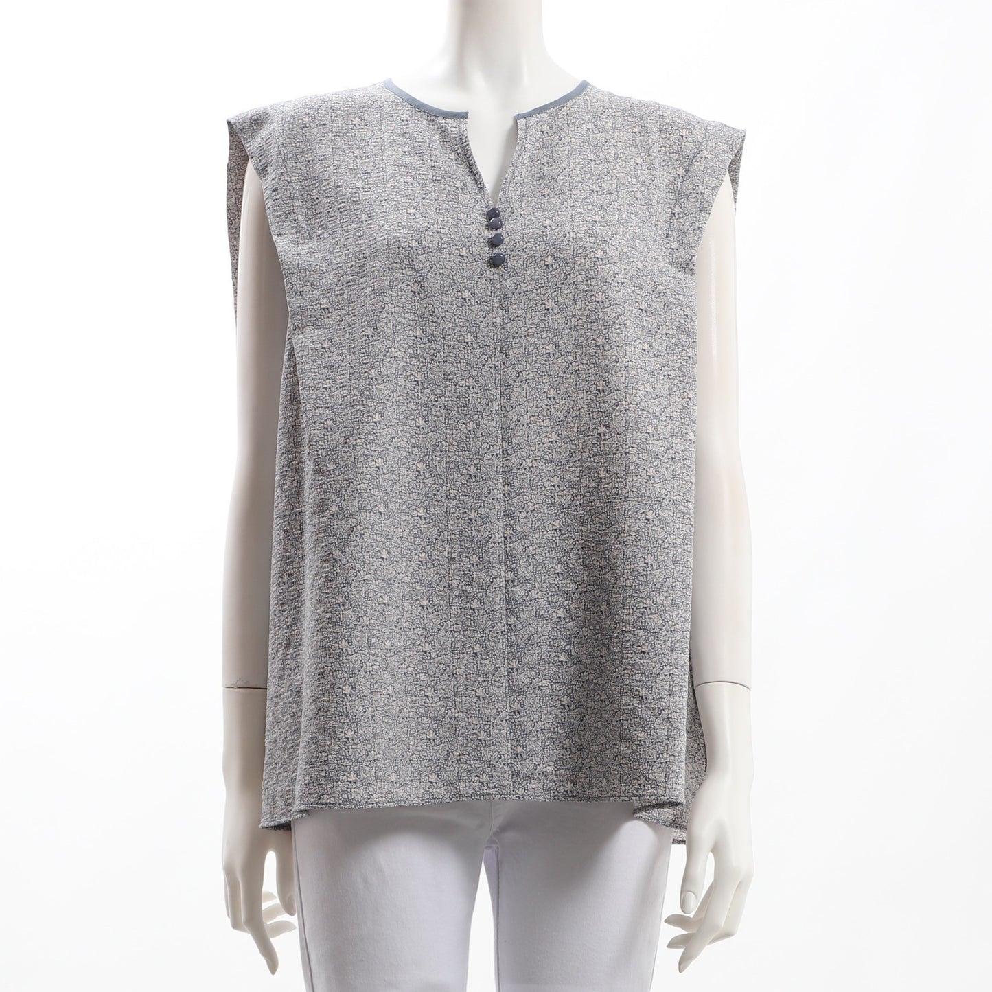 更紗フラワープリント総柄ブラウス