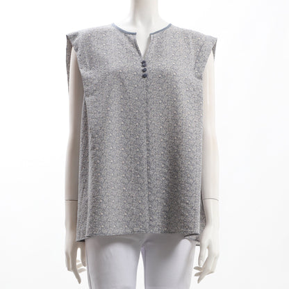 更紗フラワープリント総柄ブラウス