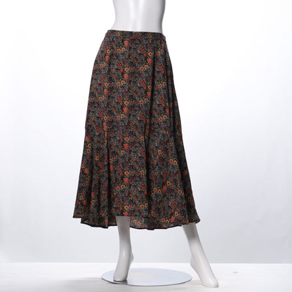 ダークフラワープリントフィッシュテールスカート