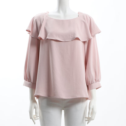 ケープ風フリルパフスリーブブラウス