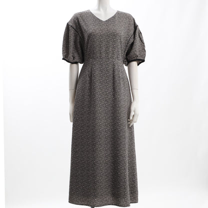 更紗フラワープリント総柄ワンピース