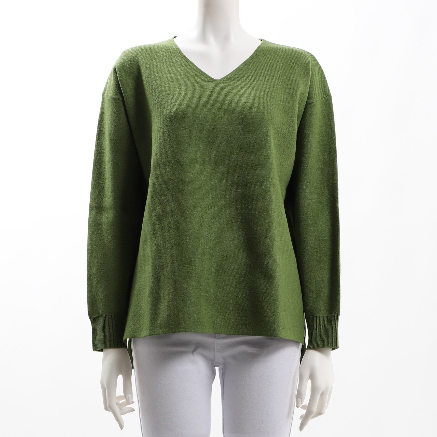 サイドスリットVネックハイゲージニット