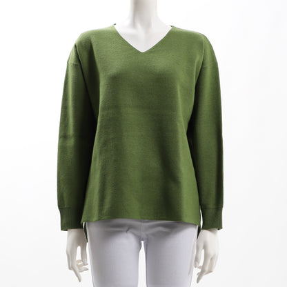 サイドスリットVネックハイゲージニット