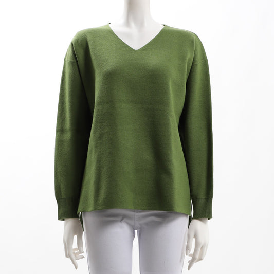 サイドスリットVネックハイゲージニット