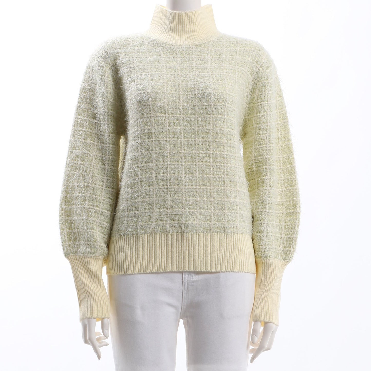 ツイード風デザインハイネックニット