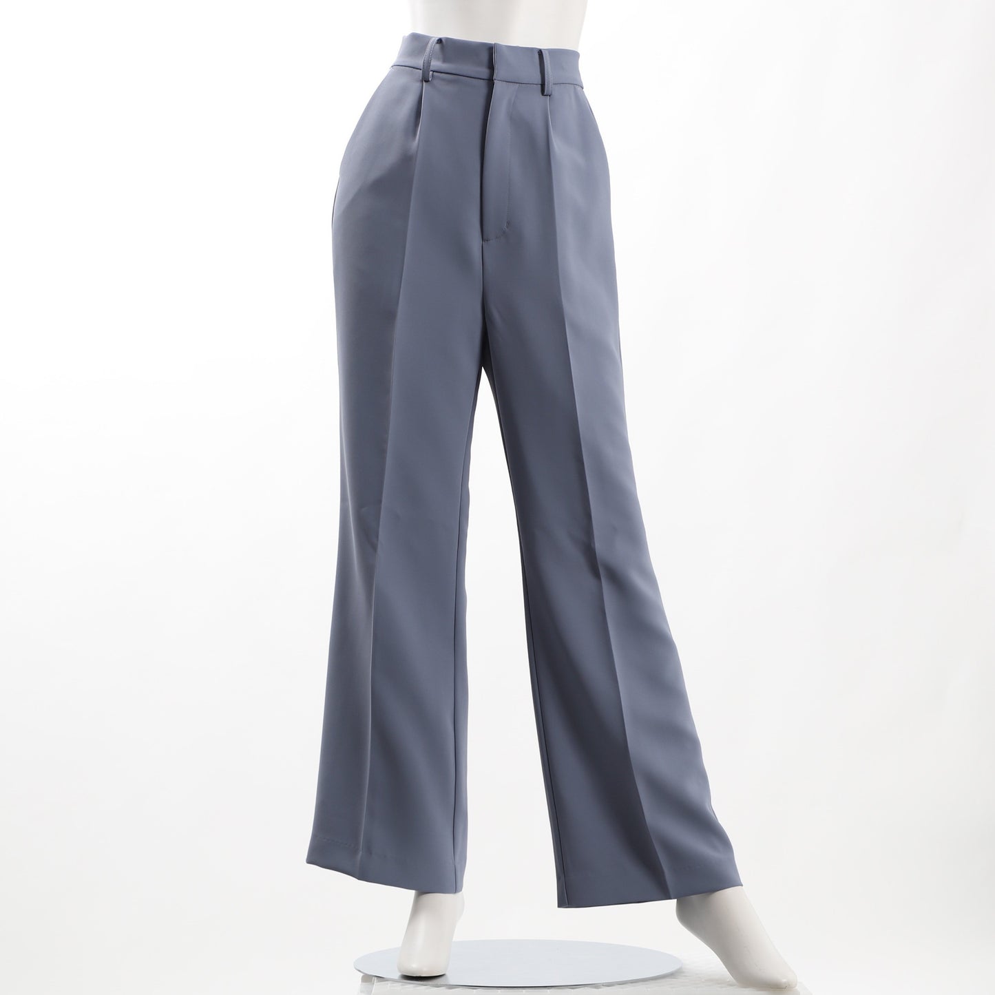 しわになりにくいストレッチツイルワイドパンツ