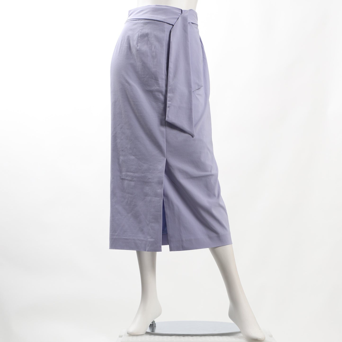 フロントスリットリボンベルト付きセミタイトスカート