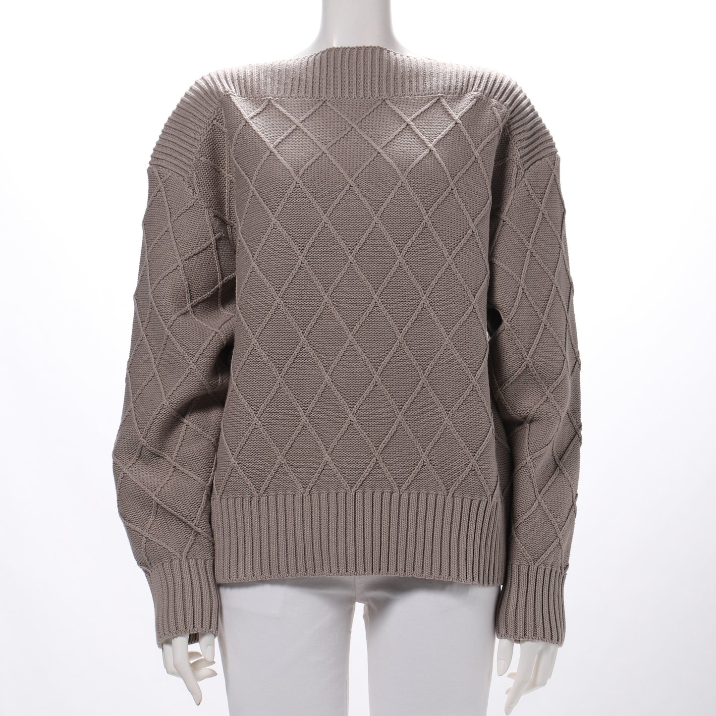 デザイン編みドロップショルダーニット