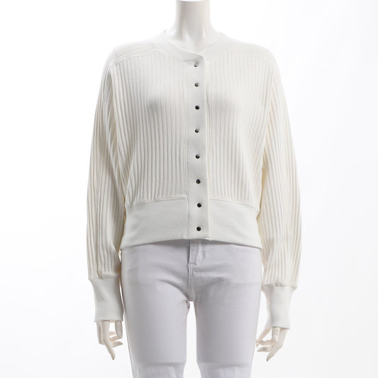 メタリックボタンドルマンスリーブカーディガン