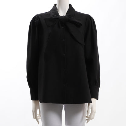 パフスリーブボウタイブラウス