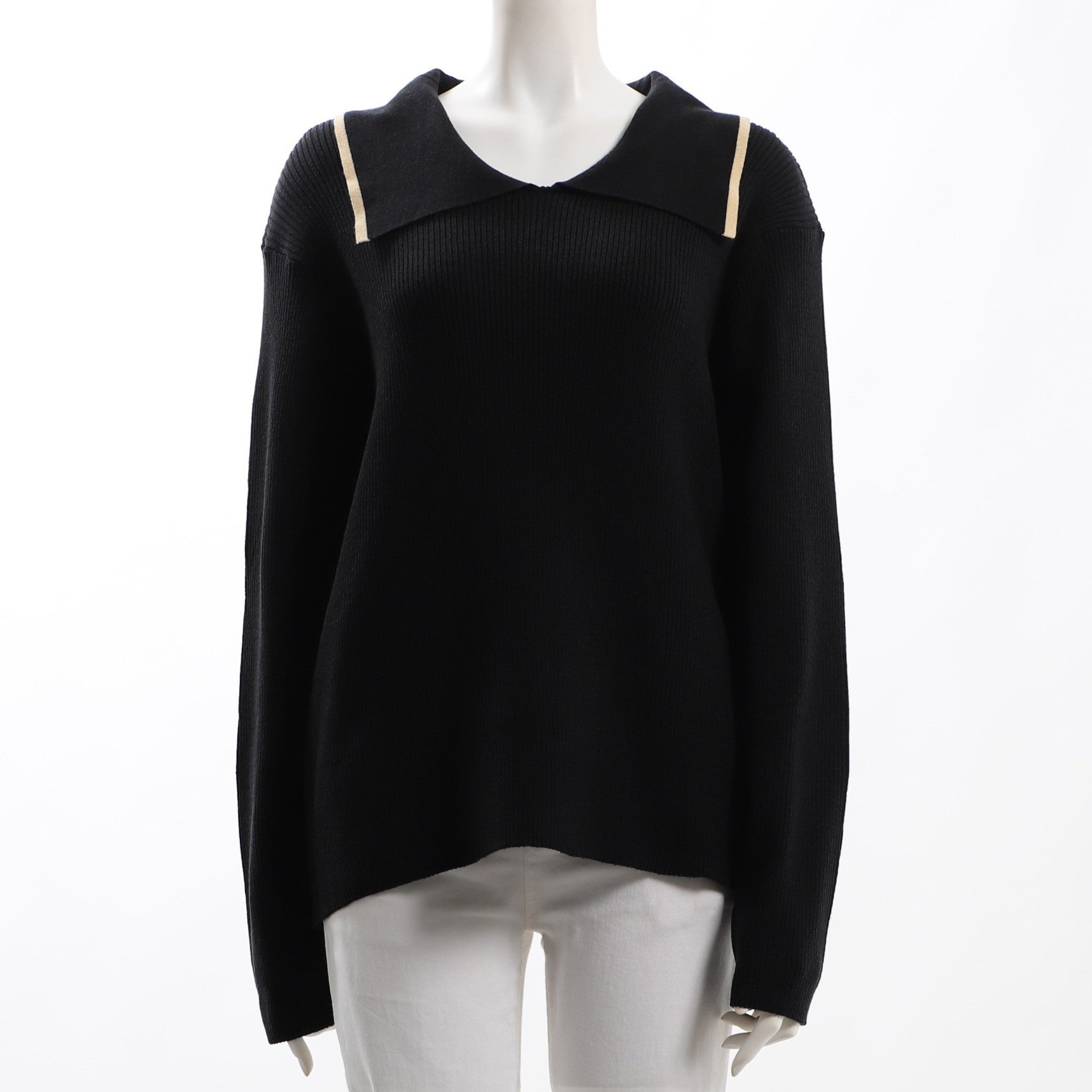 バイカラーデザイン襟ニット