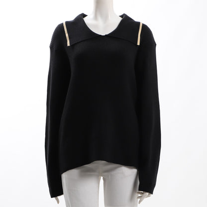 バイカラーデザイン襟ニット