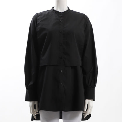 デザイン性のあるバンドカラーシャツ