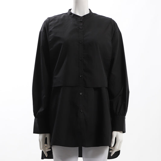 デザイン性のあるバンドカラーシャツ