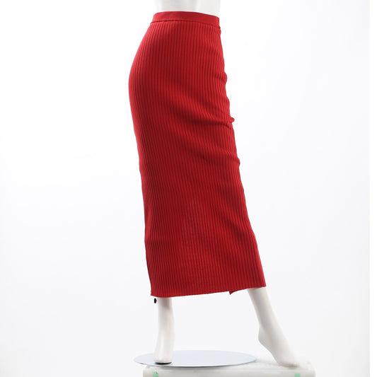 ワイドリブバックスリットニットスカート