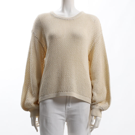 大人抜け感シンプルローゲージニット