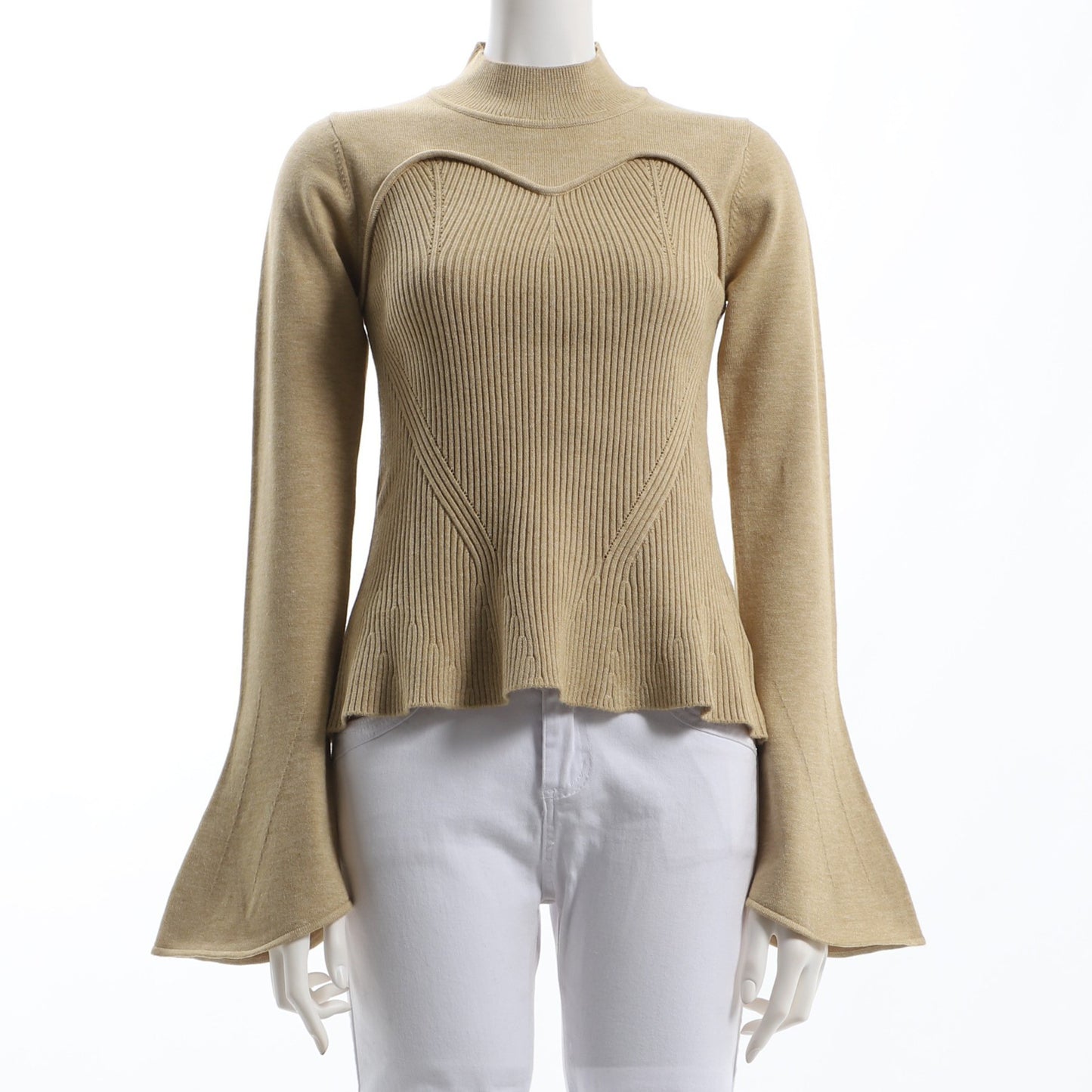 ビスチェデザインフレアスリーブニット