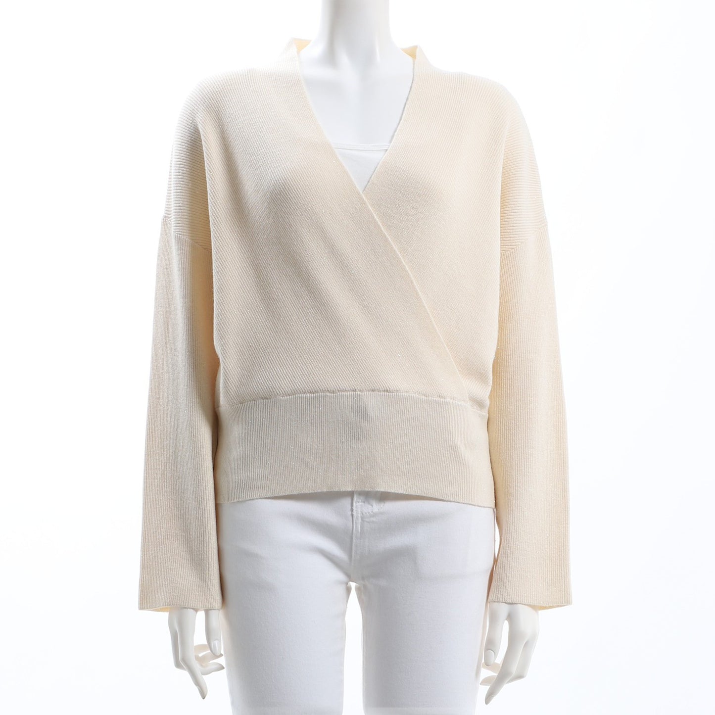 ラメ混カシュクールニット