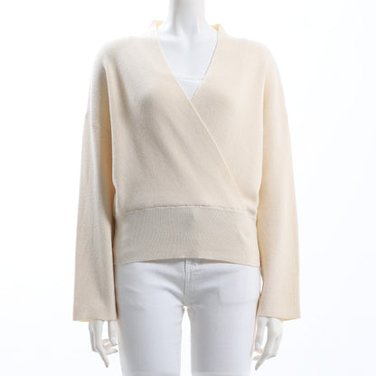 ラメ混カシュクールニット