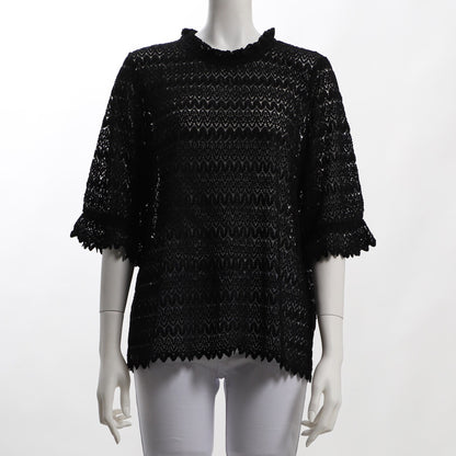 幾何リーフレースブラウス