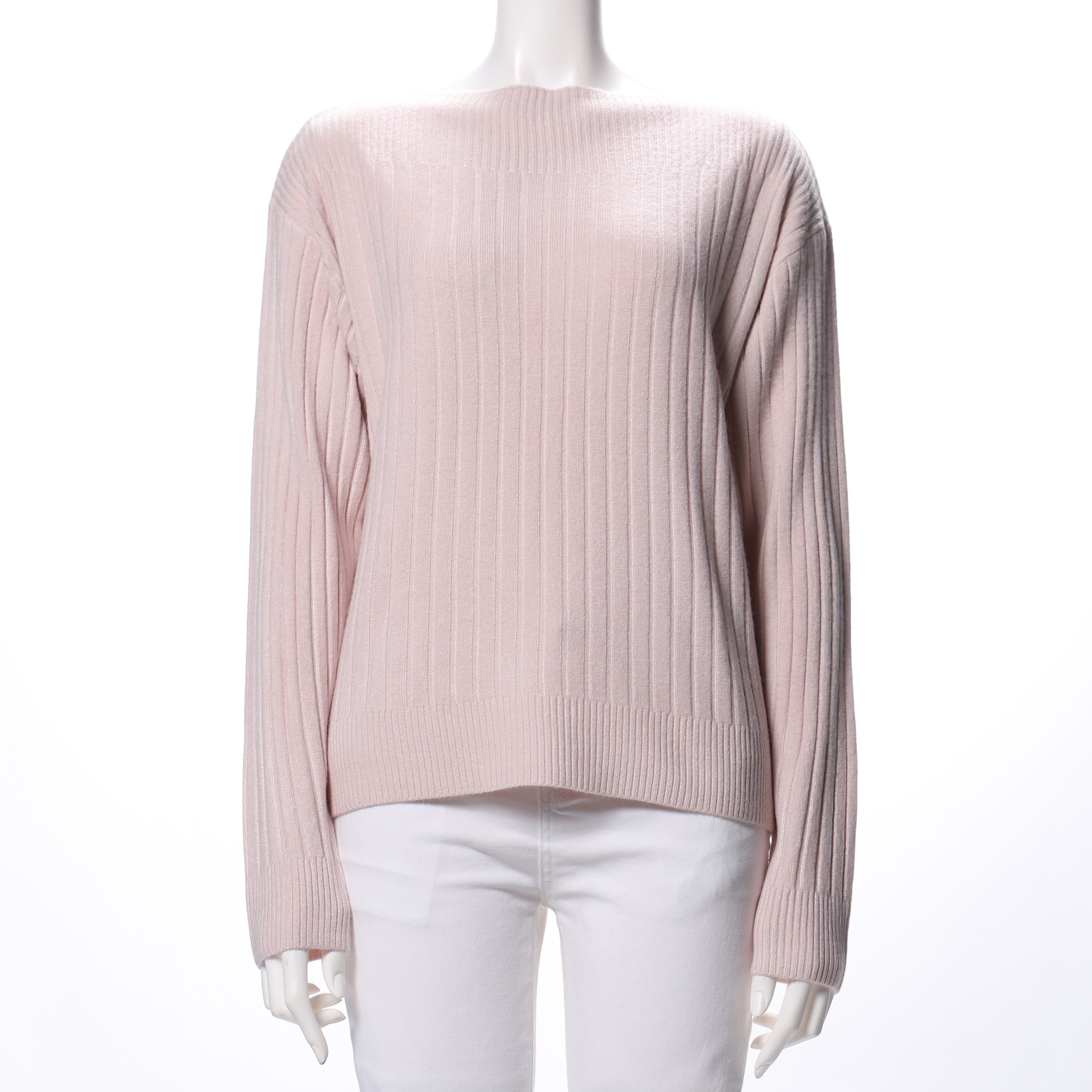 スラッシュドネックリブニット