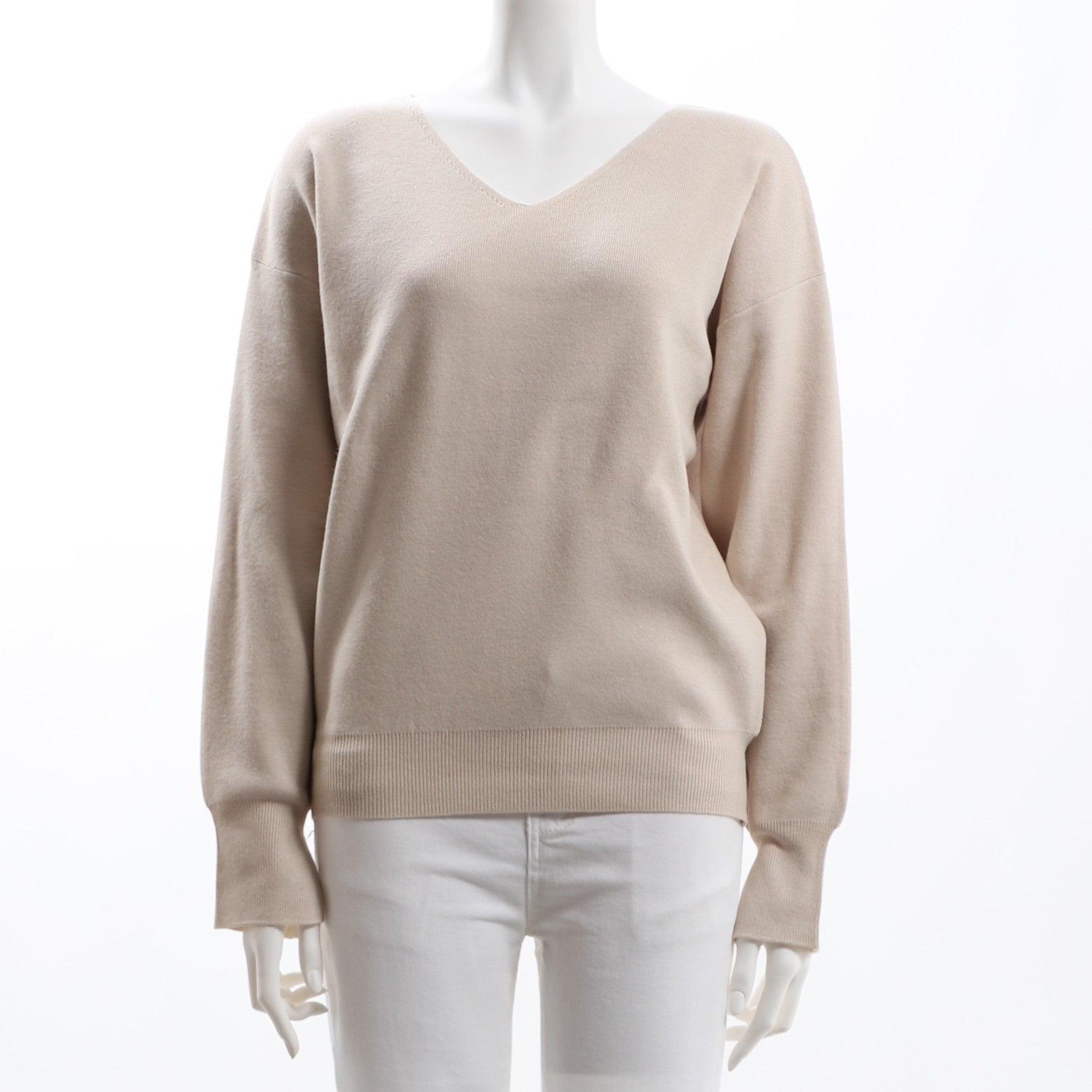 袖スリットVネックニット