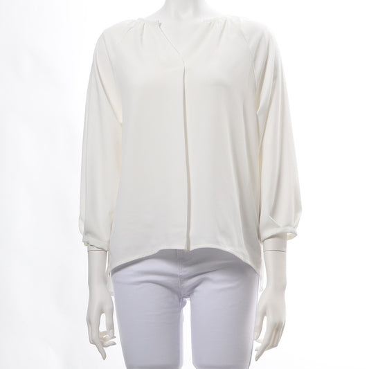 オープンフロントネックラグランスリーブブラウス