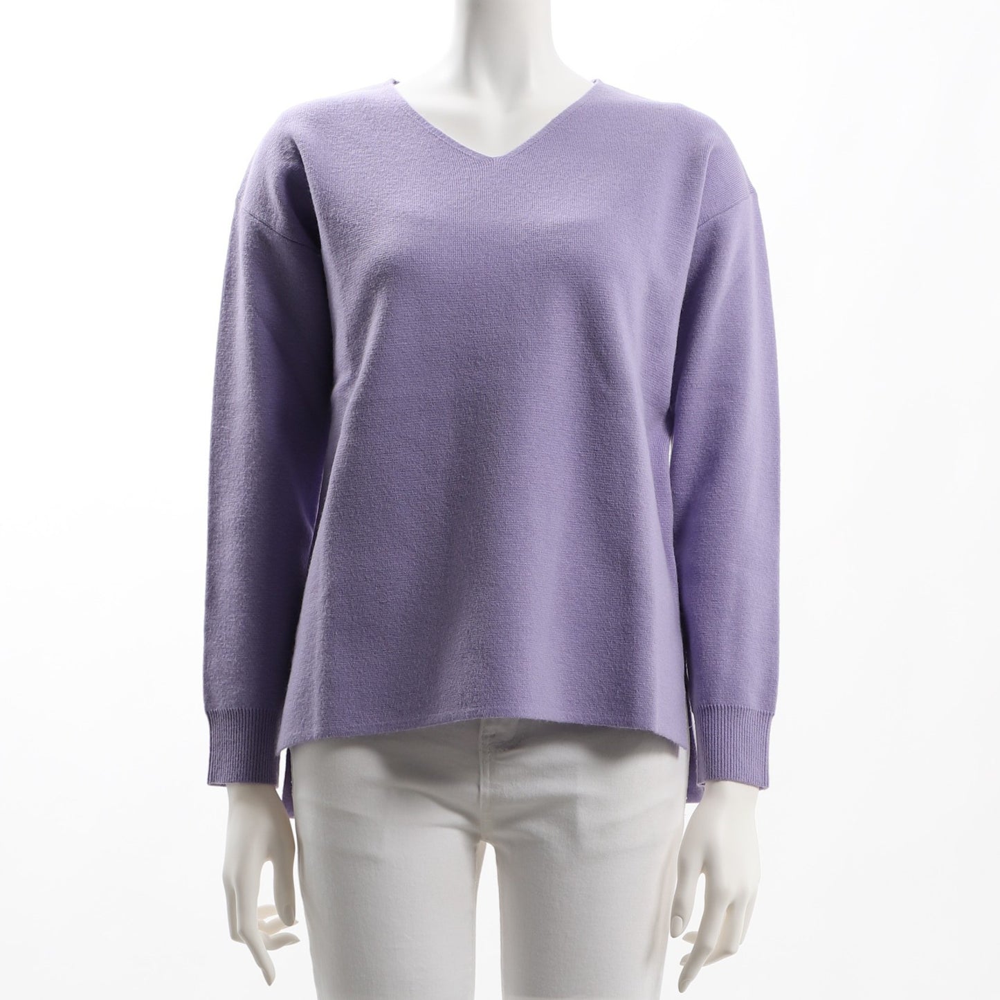 サイドスリットVネックハイゲージニット