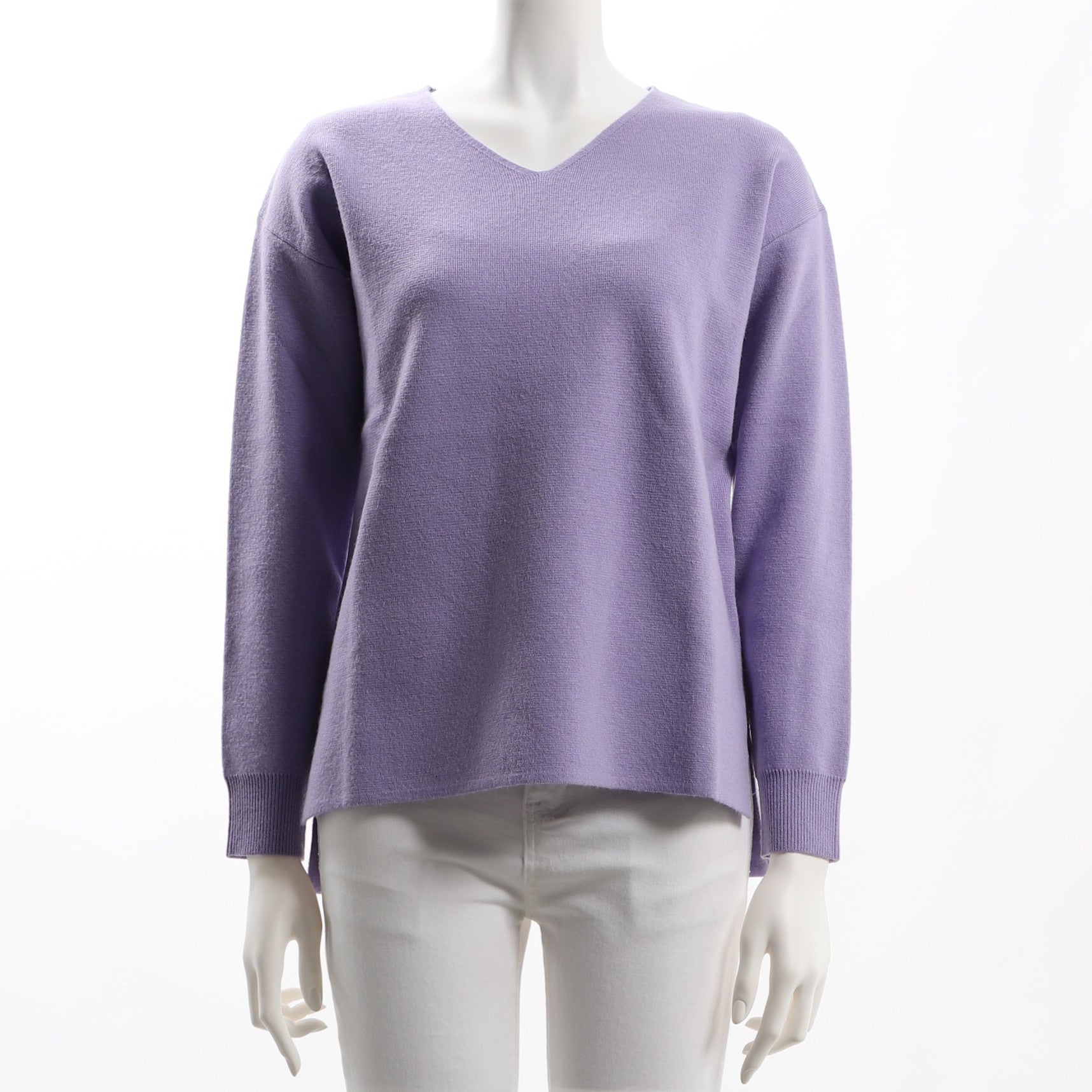 サイドスリットVネックハイゲージニット