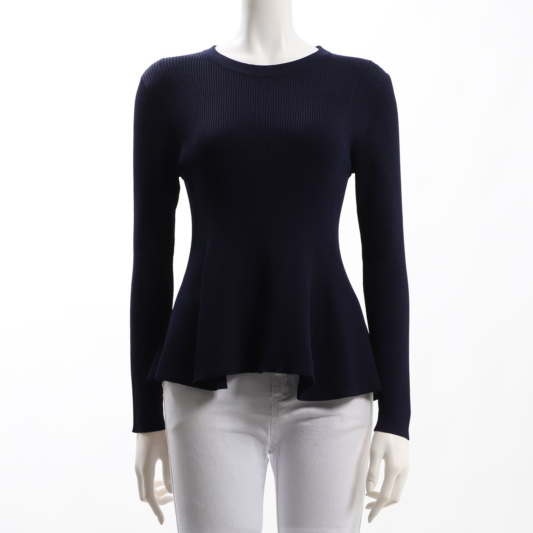 ぺプラムデザインリブニット