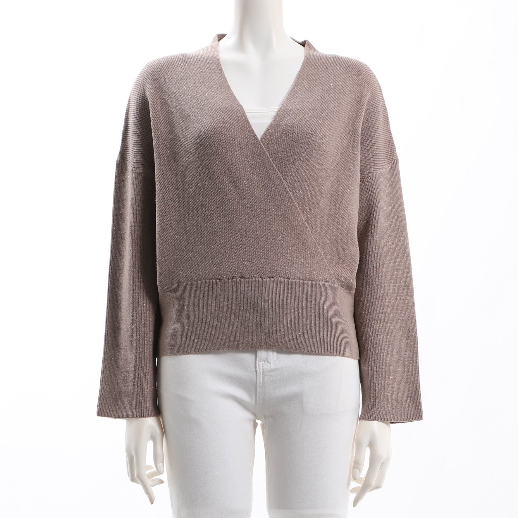 ラメ混カシュクールニット