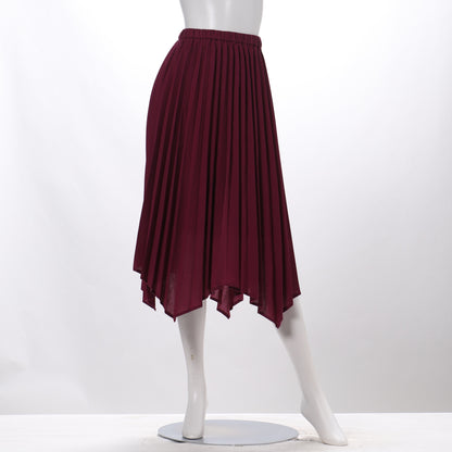 アシンメトリーヘムプリーツスカート