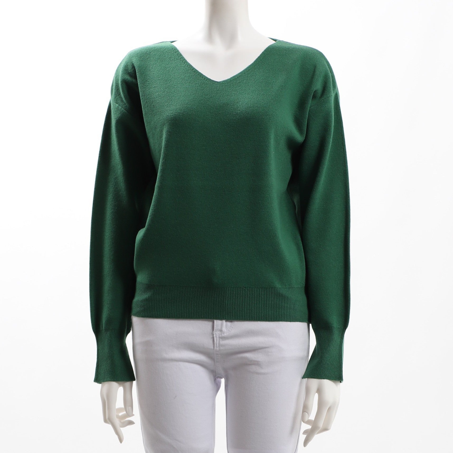 袖スリットVネックニット