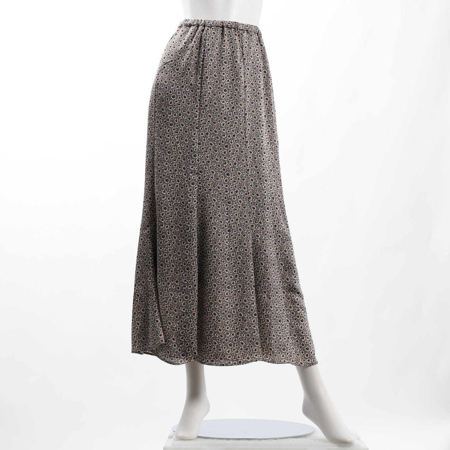 小花柄ウエストゴムフレアスカート