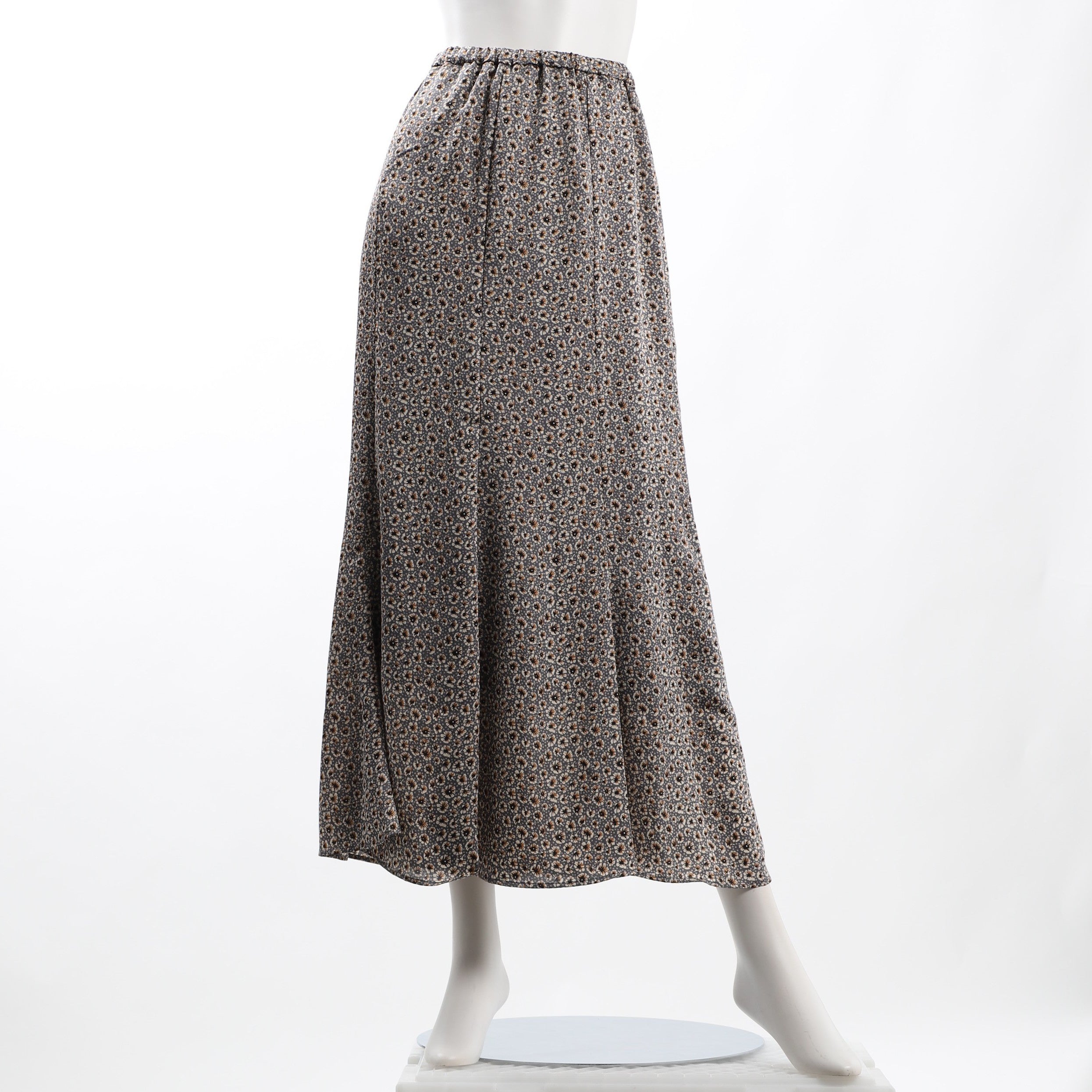 小花柄ウエストゴムフレアスカート