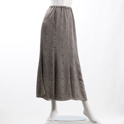 小花柄ウエストゴムフレアスカート